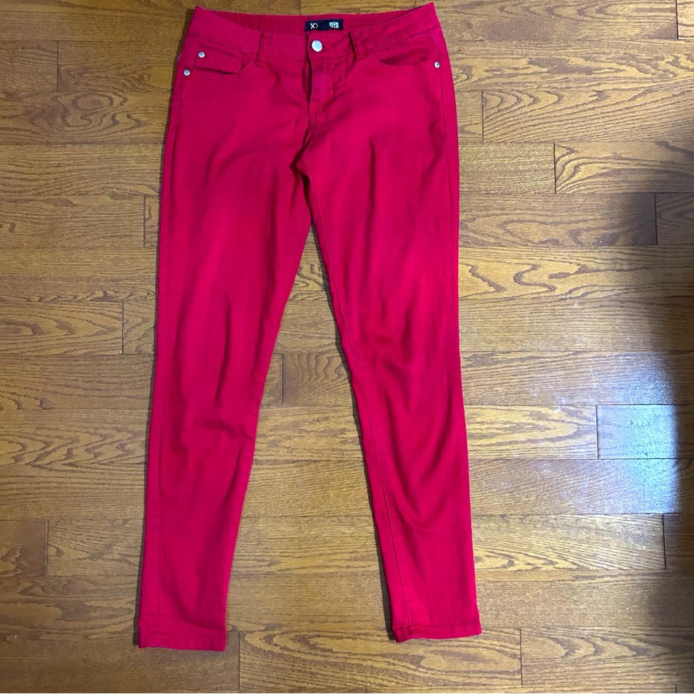 Forever 21 XXI Premium Denim Red Stretch Skinny Jean 27W/30L